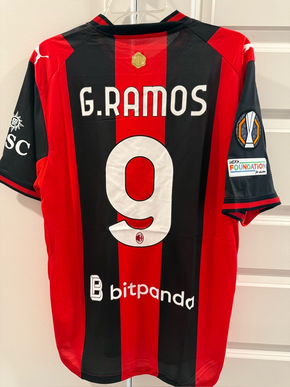 NWT AC Milan Home G. Ramos #9 Player Version Men’s Soccer Jersey XXL Serie A